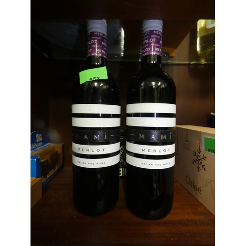 652 - 2 BOTTLES OF MERLOT WINE