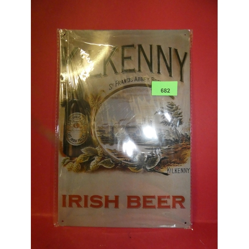 682 - KILKENNY ENAMILIZED TIN SIGN