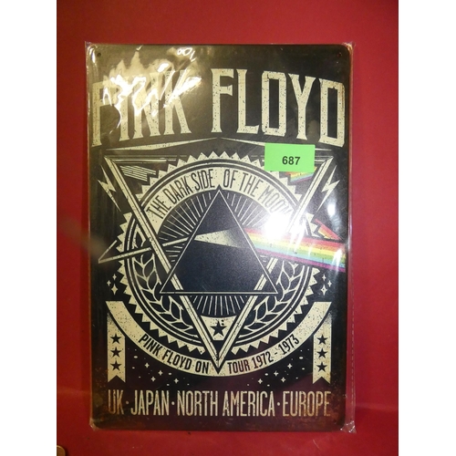 687 - ENAMILIZED PINK FLOYD TIN SIGN