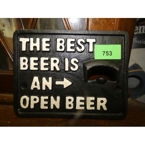 753 - CAST IRON SIGN