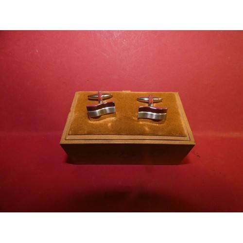 651 - PAIR OF ASLON BROWN CLASSIC CUFFLINKS