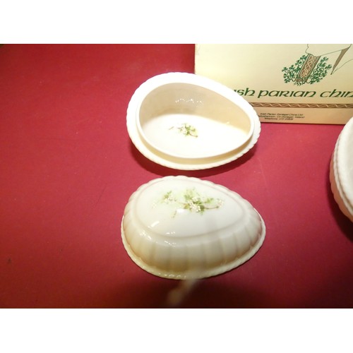 707 - VINTAGE DONEGAL 2 PARIAN CHINA  TRINKET BOXES