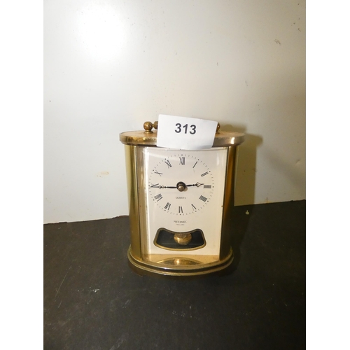 313 - QUARTZ METAMEC CARRIAGE CLOCK