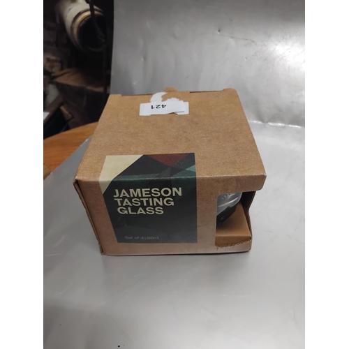 421 - 4 JAMESON WHISKEY  GLASES