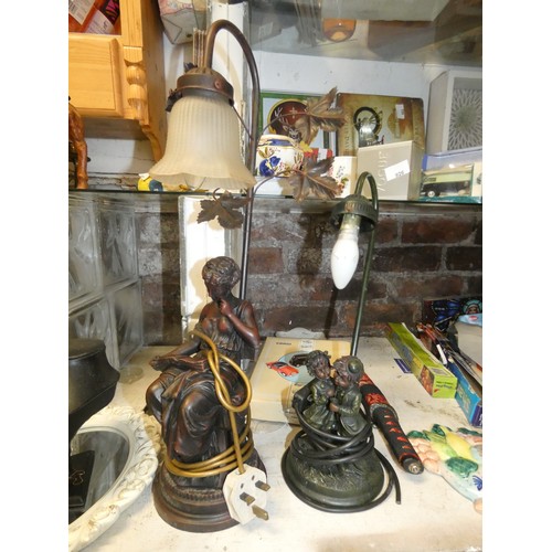 317 - PAIR OF VINTAGE MOREAU ART STYLE TABLE LAMPS