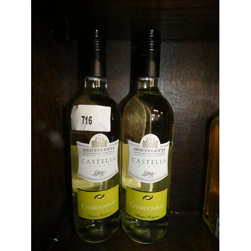 716 - 2 BOTTLES OF CASTELIA CHARDONNAY