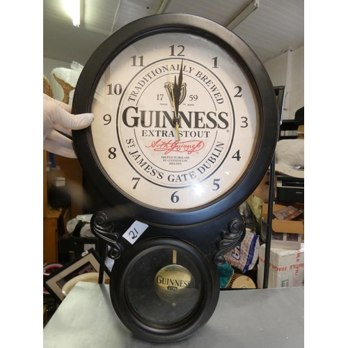 21 - VINTAGE GUINNESS PENDULUM CLOCK