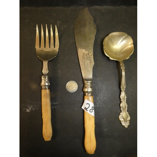 28 - VINTAGE SILVER CUTLERY SET