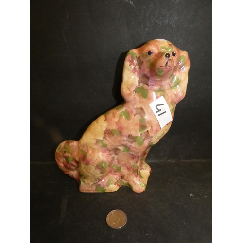 41 - PARK ROSE FLORAL DOG FIGURINE