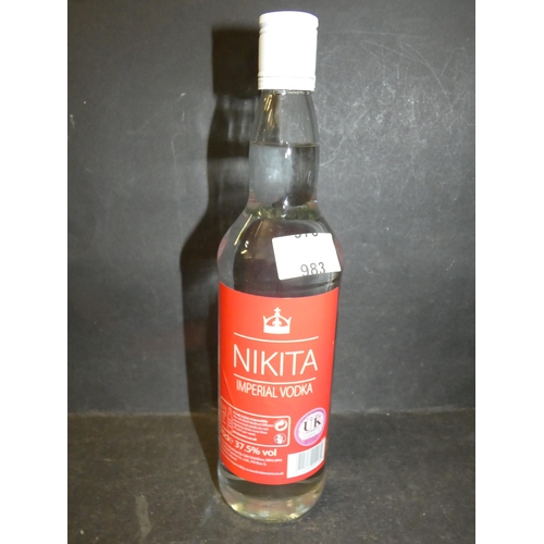 983 - BOTTLE OF NIKITA IMPERIAL VODKA