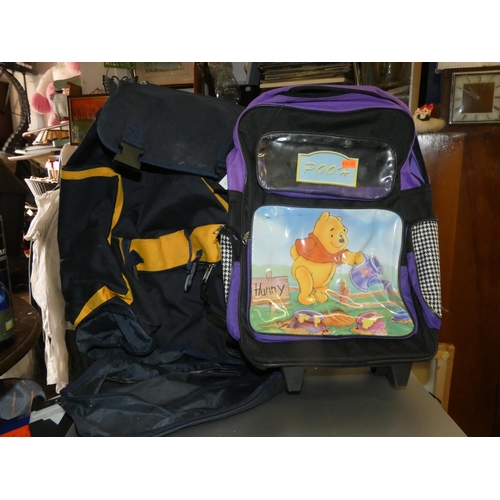 27 - QUALITY BACKPACK AND DISNEY POOH TROLLEY BAG