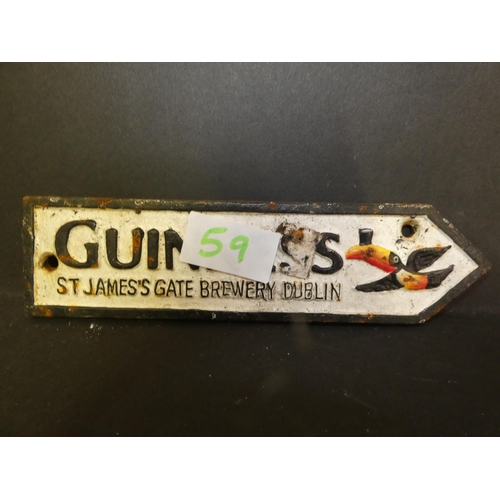 59 - CAST IRON GUINNESS SIGN