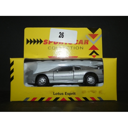 26 - SHELL CLASSIC SPORTSCAR COLLECTION 1:38 DIECAST - LOTUS ESPRIT