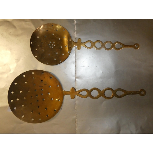 127 - PAIR OF ANTIQUE BRASS SKIMMERS