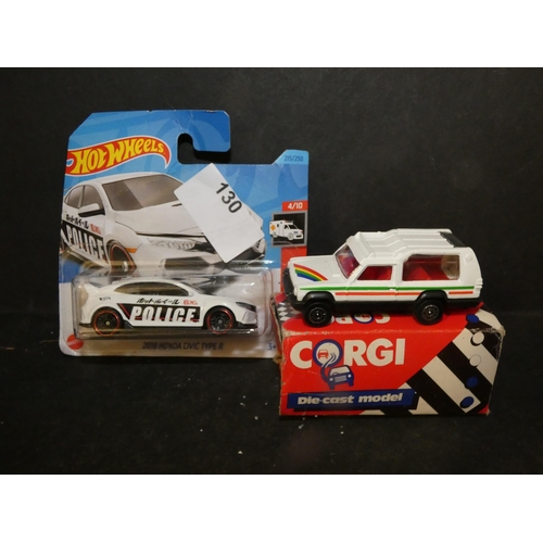 130 - HOT WHEELS 2018 HONDA CIVIC TYPE R & VINTAGE CORGI MATRA RANCHO BOXED DIECAST MODELS