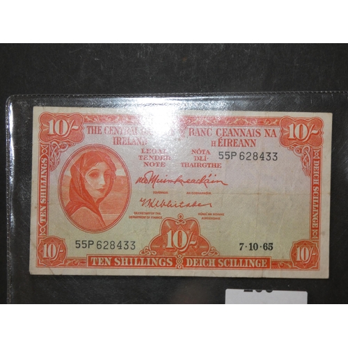 205 - 10 SHILLINGS 1965 IRISH BANKNOTE