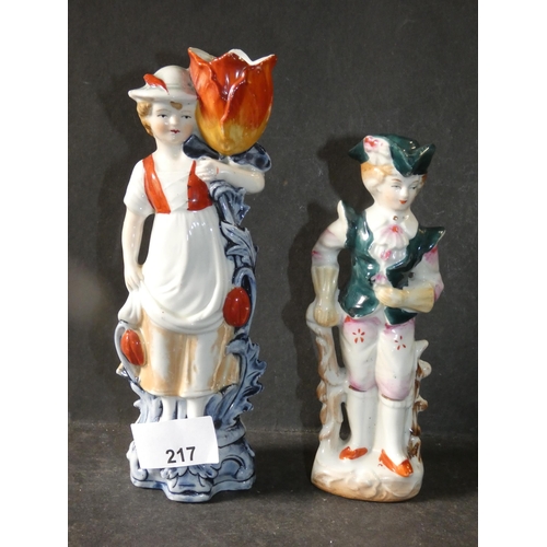 217 - 2 GERMAN PORCELAIN FIGUTINES