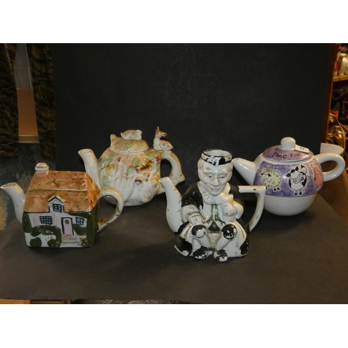 239 - 4 VINTAGE NOVELTY TEAPOTS