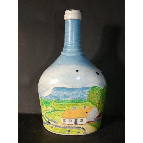 93 - HAND PAINTED LANDSCAPE BOTTLE