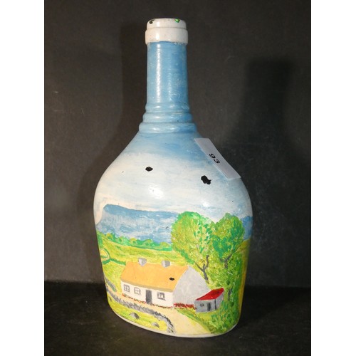 93 - HAND PAINTED LANDSCAPE BOTTLE