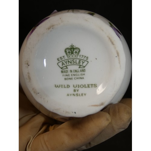 224 - AYNSLEY WILD VIOLETS PORCELAIN VASE