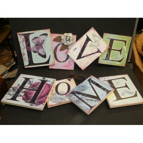 243 - LOVE AND HOME WOODEN WALL SIGNS