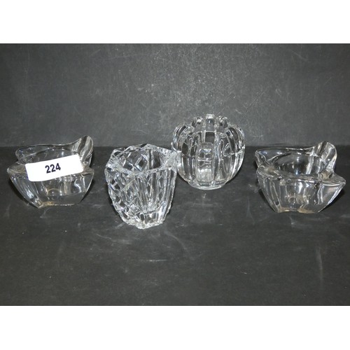 247 - 4 CRYSTAL TEALIGHTS CANDLE HOLDERS