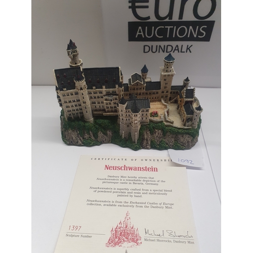 1092 - Danbury mint picturesque castle Germany limited edition boxed