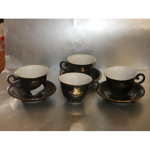 262 - RARE GLENFFINICH SCOTCH WHISKY COFFEE CUPS AND SAUCERS