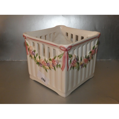 286 - HANDPAINTED ST MICHAEL PORCELAIN FLOWER BOX POT