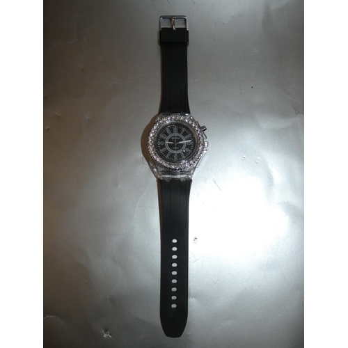 326 - LADIES GENEVA QUARTZ LED WATCH