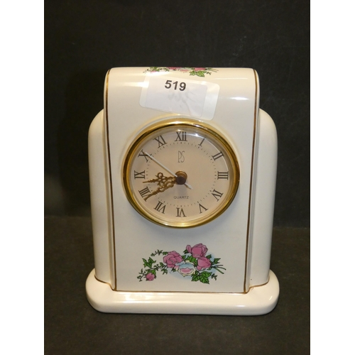 519 - PS LIMITED EDITION PORCELAIN MANTEL CLOCK