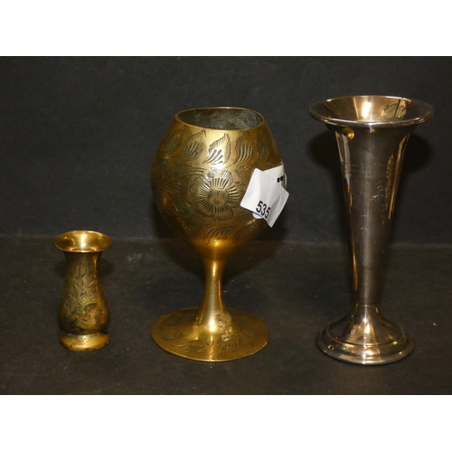 535 - INDIAN BRASS VASES