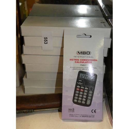 553 - LOT OF METRIC CONVERSION POCKET CALCULATORS