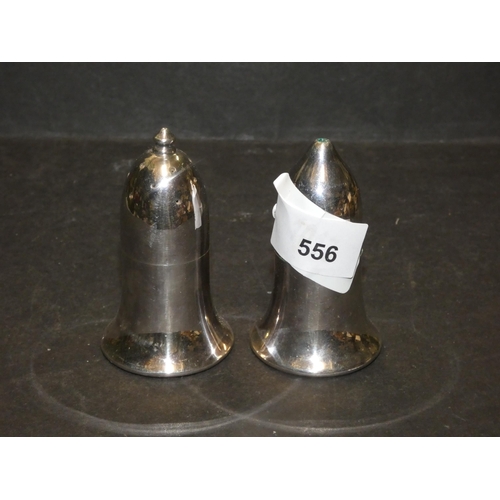 556 - SILVER PLATE SALT AND PEPPER SHAKERS