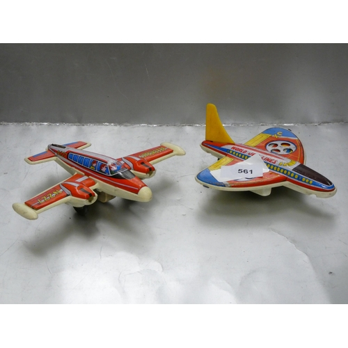 561 - 2 VINTAGE TIN PLANES