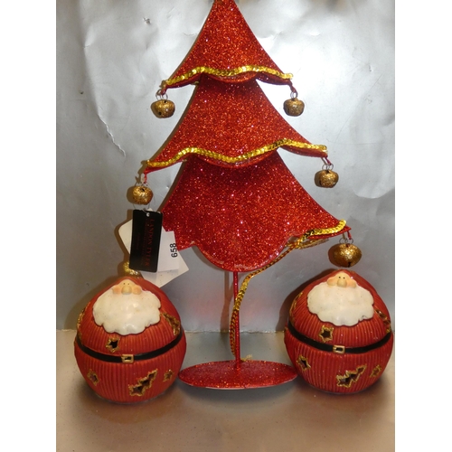 658 - CHRISTMAS TREE & SANTA BAUBLES