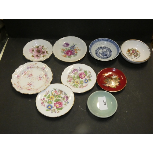 667 - LOT OF VINTAGE MIXED CERAMIC PLATES/BOWLS