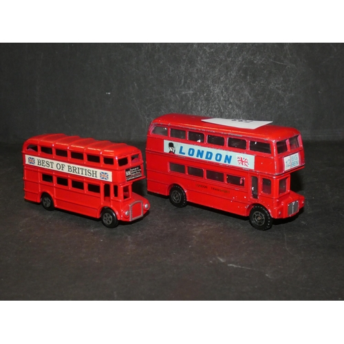 733 - 2x DOUBLE DECKER LONDON BUS DIE CAST MODELS