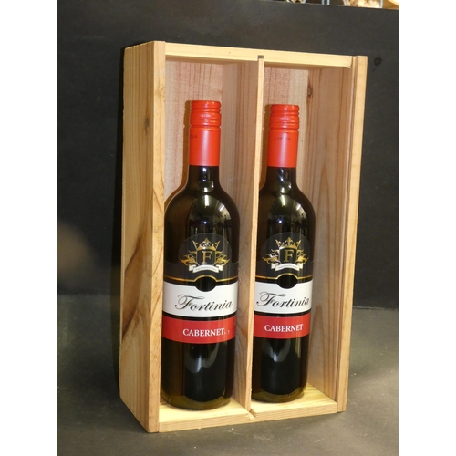 750 - 2x BOTTLES OF FORTINIA CABERNET IN WOODEN BOX