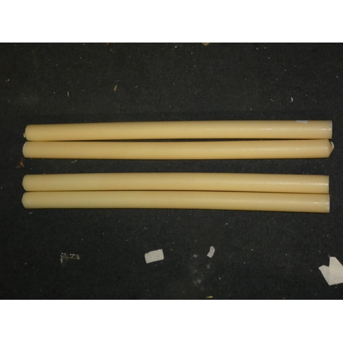 760 - 4x BEESWAX PILLAR CANDLES