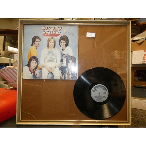 788 - BAY CITY ROLLERS VINYL WITH AUTOGRAPHS FRAMED