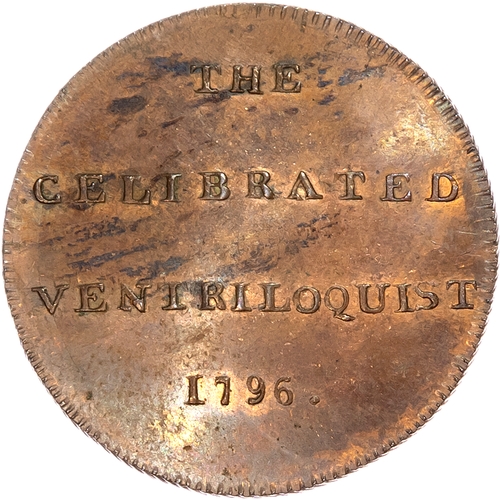 1064 - London - uncertain locality, Joseph Askins (ventriloquist), Jacob’s Halfpenny 1796, Man standing lef... 