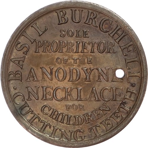 1070 - London - Longacre, Basil Burchell (medicine seller) Advertising Halfpenny undated, as last, copper a... 