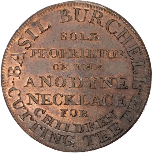 1070 - London - Longacre, Basil Burchell (medicine seller) Advertising Halfpenny undated, as last, copper a... 