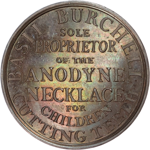 1070 - London - Longacre, Basil Burchell (medicine seller) Advertising Halfpenny undated, as last, copper a... 