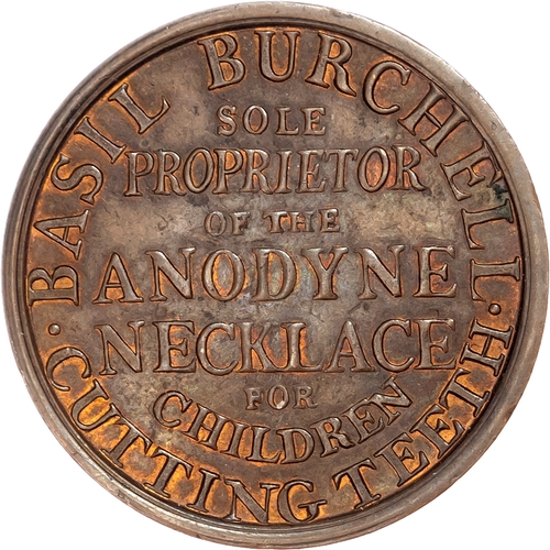 1070 - London - Longacre, Basil Burchell (medicine seller) Advertising Halfpenny undated, as last, copper a... 