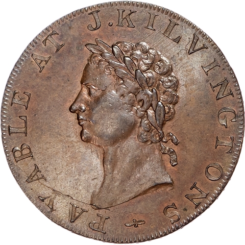 1123 - London – Drury Lane, John Kilvington (grocer & tea dealer), Halfpenny 1795, Laureate head left, rev.... 