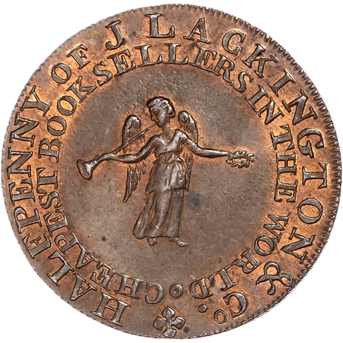 1124 - London – Moorfields & Finsbury Sq., James Lackington & James Allen (booksellers) Halfpenny 1794,
Lac... 