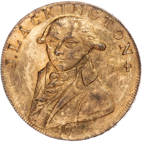 1124 - London – Moorfields & Finsbury Sq., James Lackington & James Allen (booksellers) Halfpenny 1794,
Lac... 